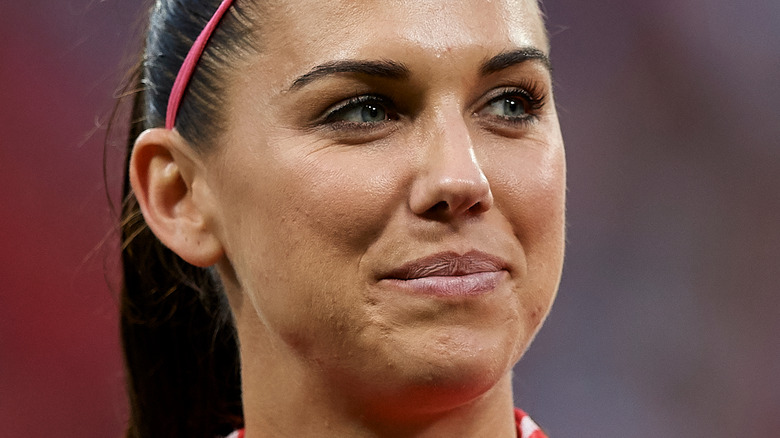Alex Morgan looking to the side