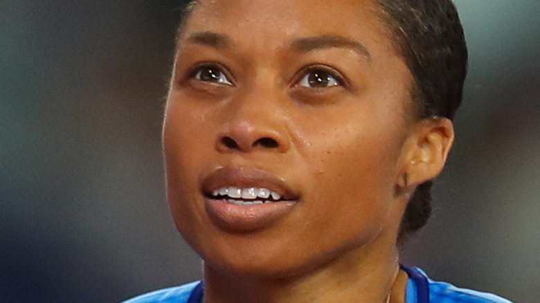 Allyson Felix at a meet