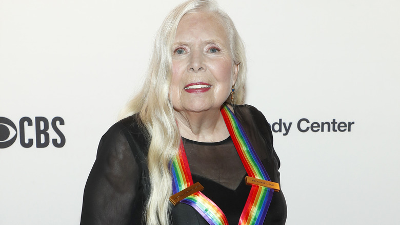 Joni Mitchell poses for a photo