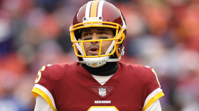 Mark Sanchez in his Washington Redskins uniform in 2018