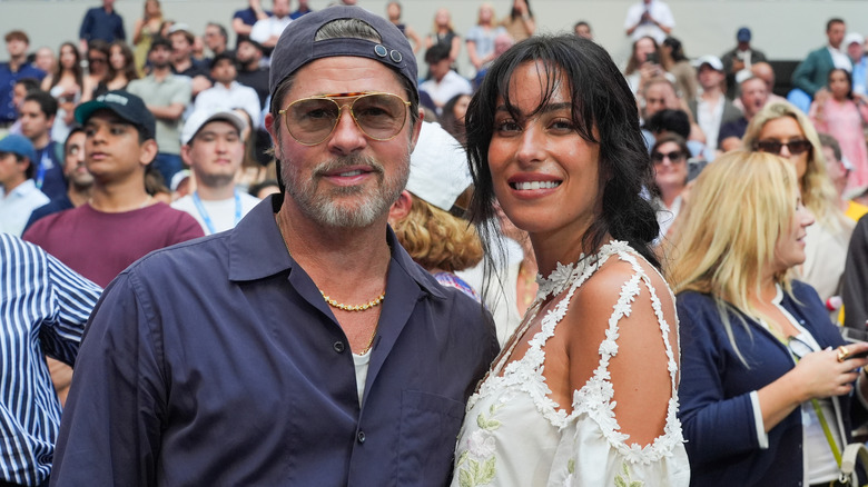 Brad Pitt and Ines de Ramon at the US Open.