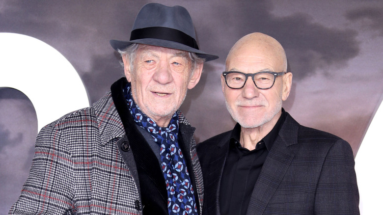 Ian McKellen and Patrick Stewart posing together