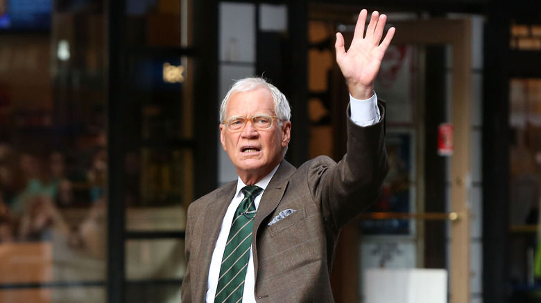 David Letterman waving