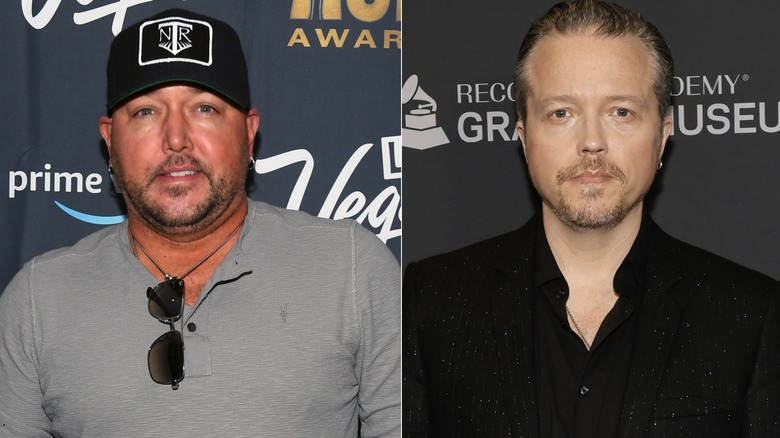 Jason Aldean, Jason Isbell posing