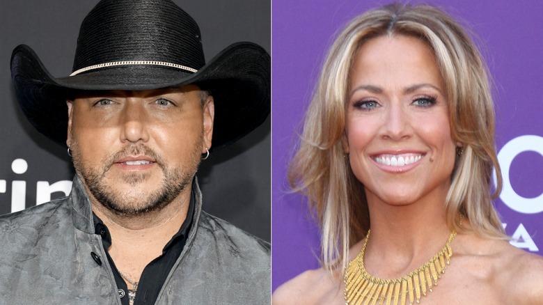 Jason Aldean, Sheryl Crow posing
