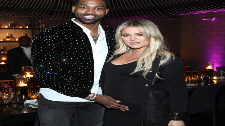 Tristan Thompson, Khloe Kardashian smiling