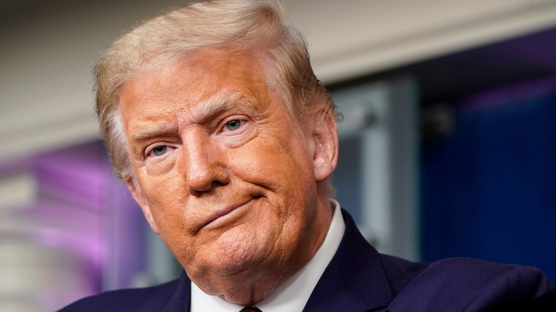 Donald Trump smirking