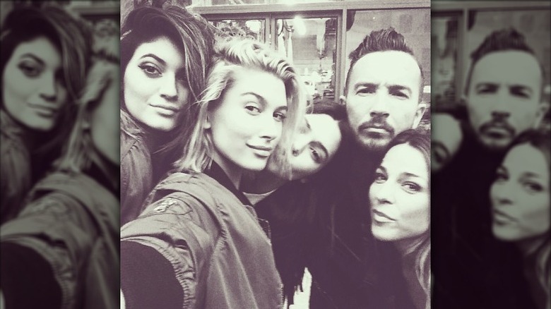 Kylie Jenner, Hailey Baldwin, Kendall Jenner, Carl Lentz, and Laura Lentz