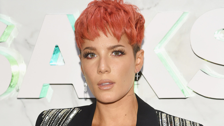 Halsey with pink hair