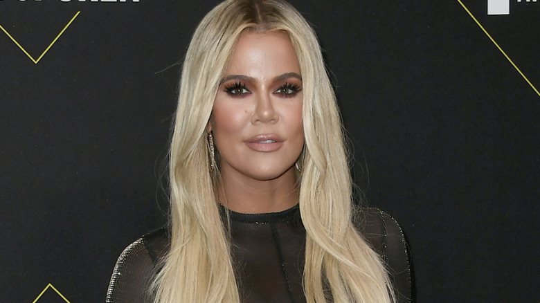 Khloé Kardashian with blonde hair