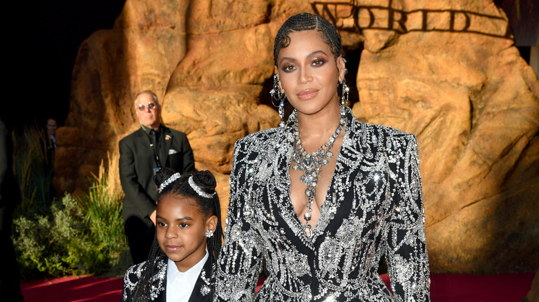 Blue Ivy and Beyonce walking the red carpet