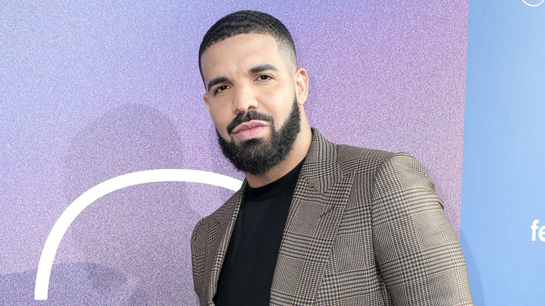Drake wearing a blazer