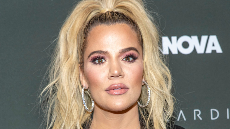 Khloe Kardashian in hoop earrings