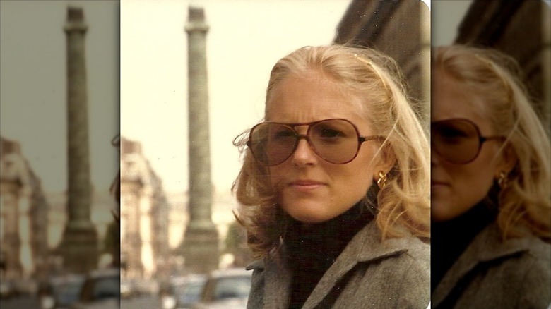 Jill Biden poses in brown aviators