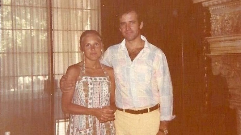 Young Jill Biden poses next to Joe Biden in the '70s