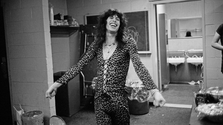 Steven Tyler mid-70s performance in jumpsuit