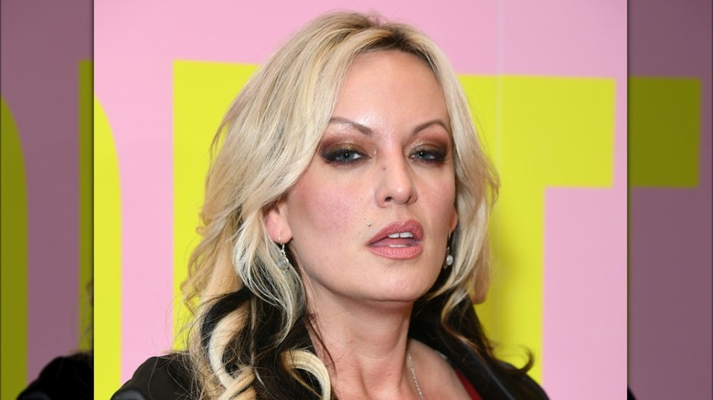 Stormy Daniels long blond hair