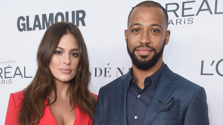 Ashley Graham and Justin Ervin on the red carpet