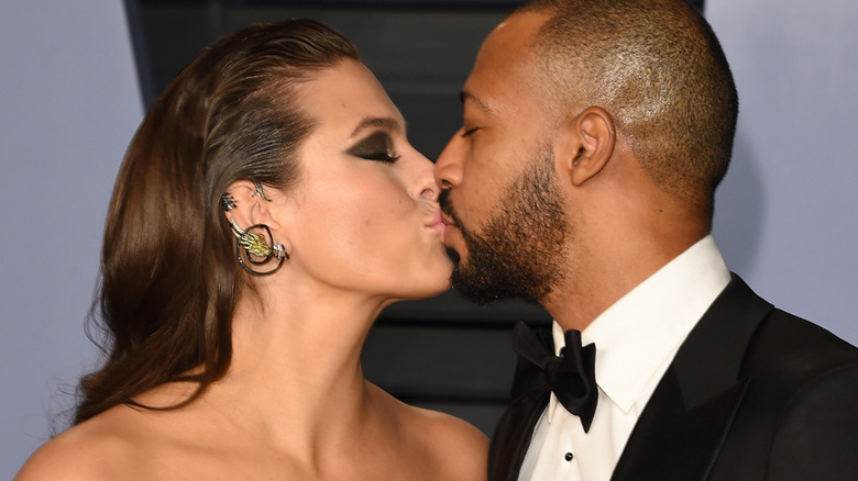 Ashley Graham and Justin Ervin kissing