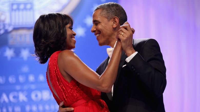 Barack and Michelle Obama dancing