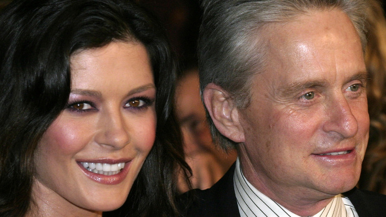 Catherine Zeta-Jones and Michael Douglas smiling