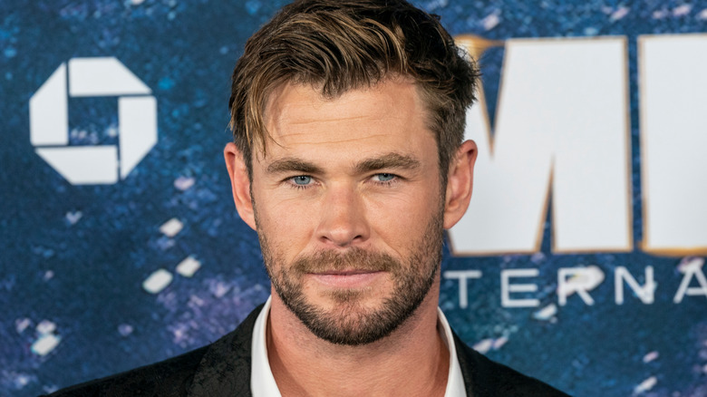 Chris Hemsworth looking at camera