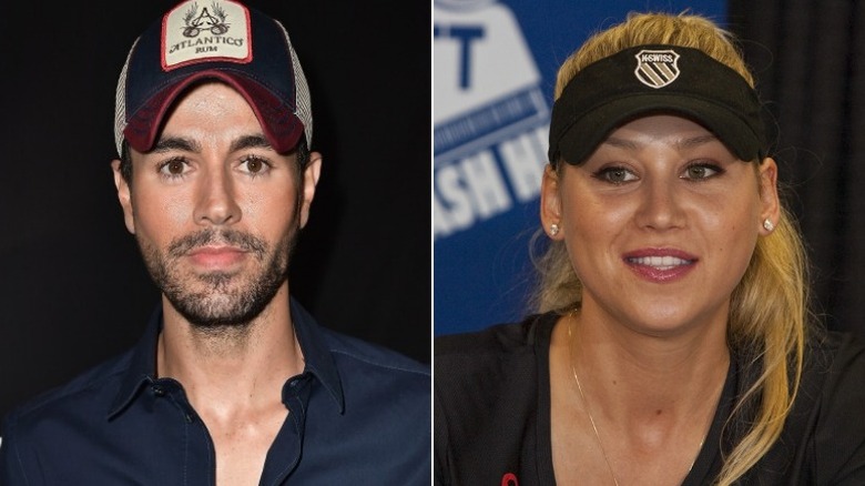 A composite image of Enrique Iglesias and Anna Kournikova smiling
