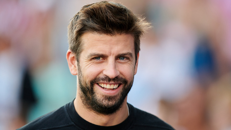 Gerard Pique smirks