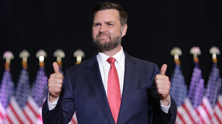 JD Vance giving two thumbs up