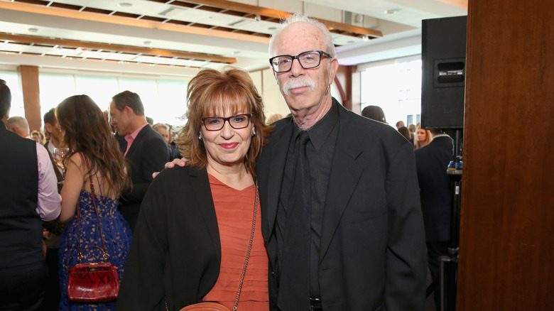 Steve Janowitz and Joy Behar pose