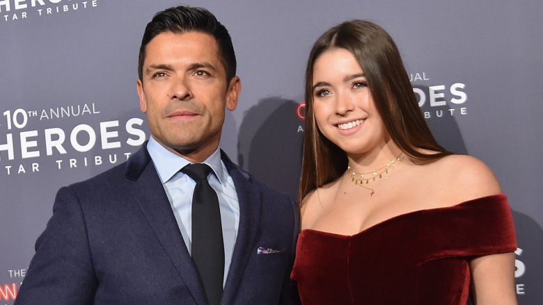 Mark Consuelos and Lola Consuelos posing
