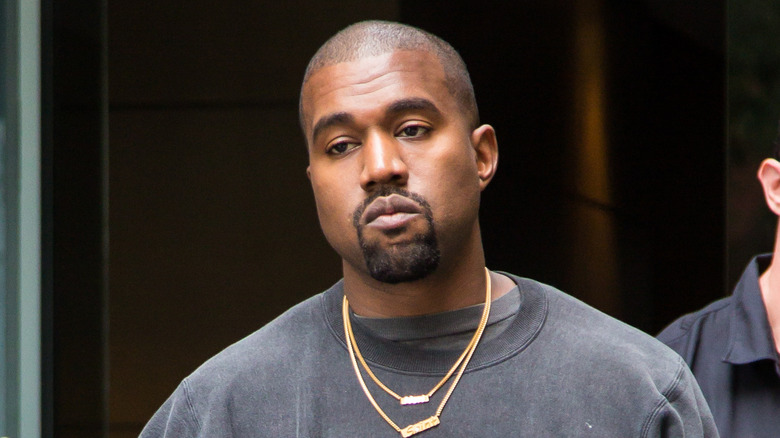 Kanye West looking glum