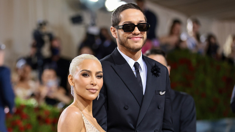 Kim Kardashian smiling with Pete Davidson