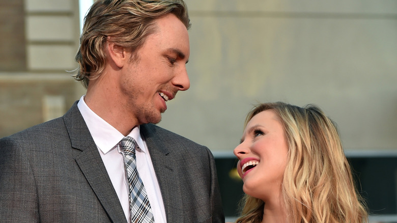 Dax Shepard and Kristen Bell looking at one another lovingly