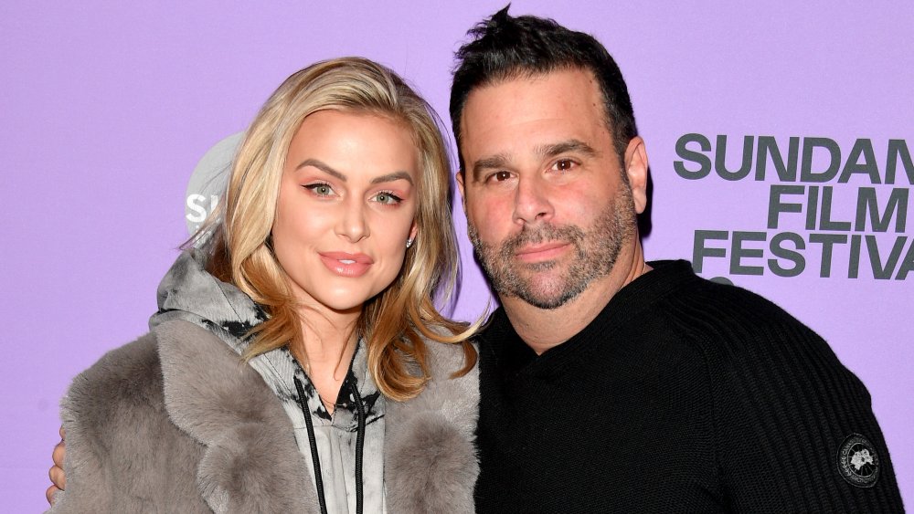 Lala Kent in a gray coat, Randall Emmett in a black sweater