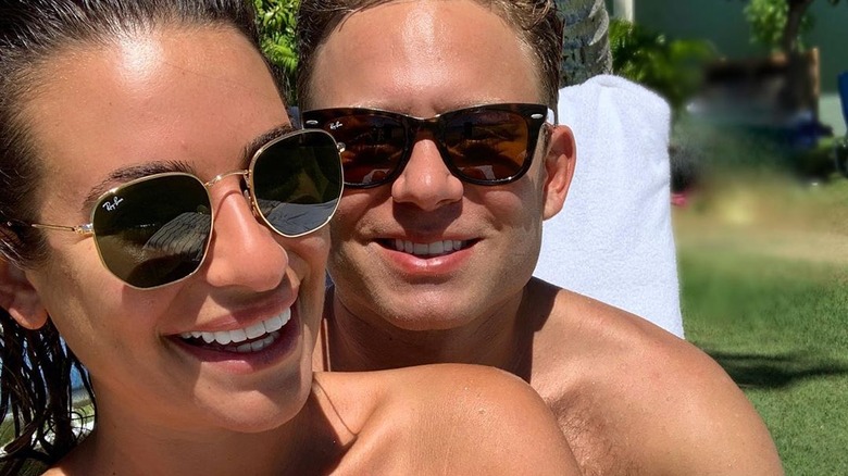 Lea Michele and Zandy Reich posing for an Instagram selfie
