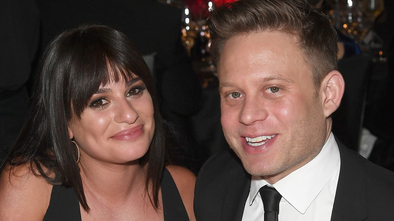 Lea Michele and Zandy Reich at the Elton John AIDS Foundations's 26th Annual Academy Awards Viewing Party
