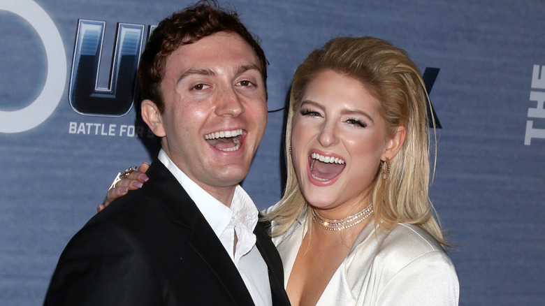 Meghan Trainor and Daryl Sabara laughing