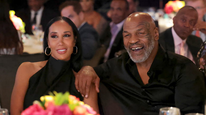 Mike Tyson and Lakiha Spicer laugh