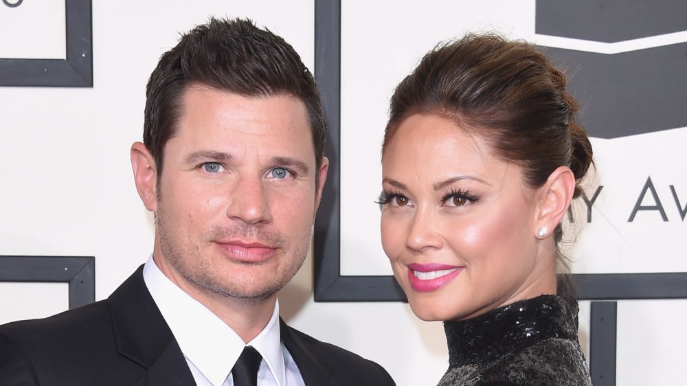 Nick Lachey and Vanessa Lachey at the 58th Grammy Awards