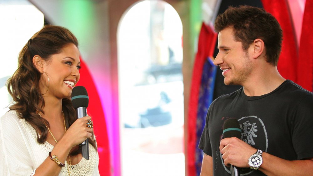 Vanessa Minnillo and Nick Lachey on MTV's Total Request Live in 2006
