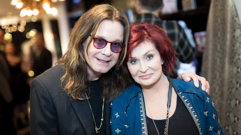 Ozzy and Sharon Osbourne posing together at an event
