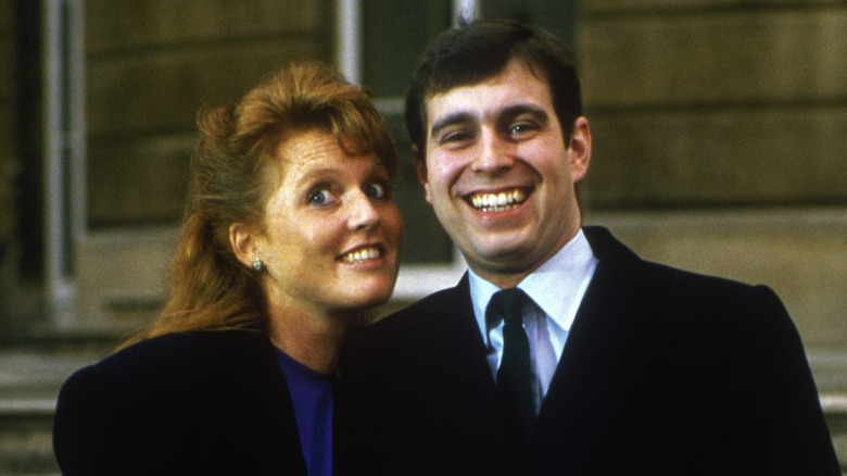 Sarah Ferguson smiling, Prince Andrew laughing