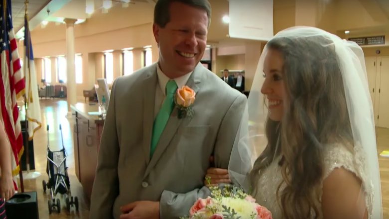 Jill Duggar on her wedding day with her father, Jim Bob Duggar