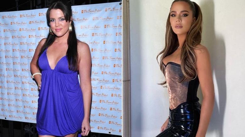 Khloé Kardashian split image