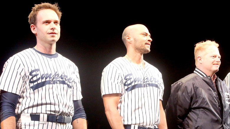 Patrick J. Adams at curtain call of Second Stage Theater's production of "Take Me Out"