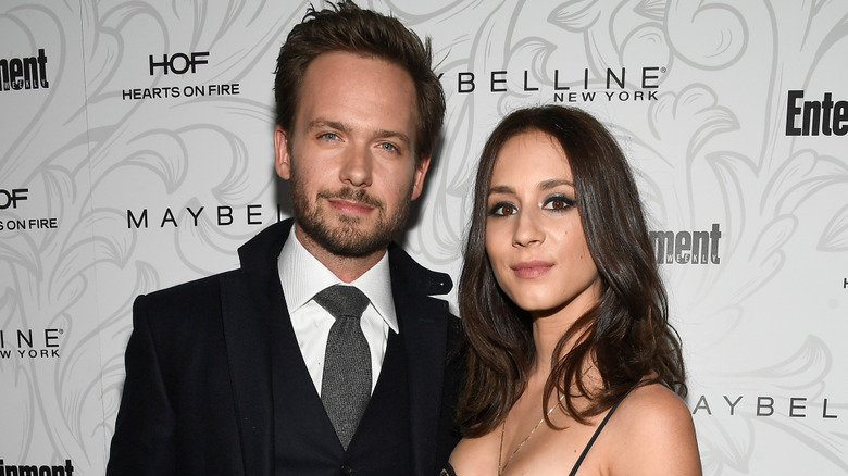 Patrick J. Adams and Troian Bellisario at the Entertainment Weekly Celebration of SAG Award Nominees