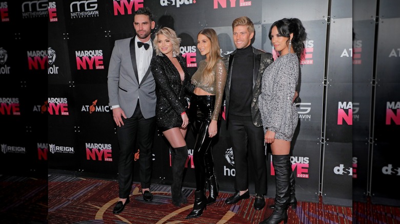 Amanda Batula with the cast of "Summer House" in December 2019