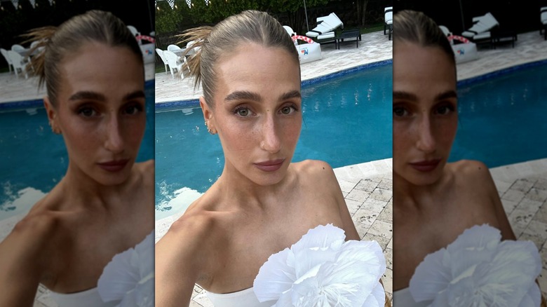 Amanda Batula wearing an updo hairstyle in 2024