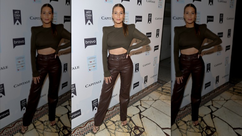 Amanda Batula at an event in 2021 wearing a crop top